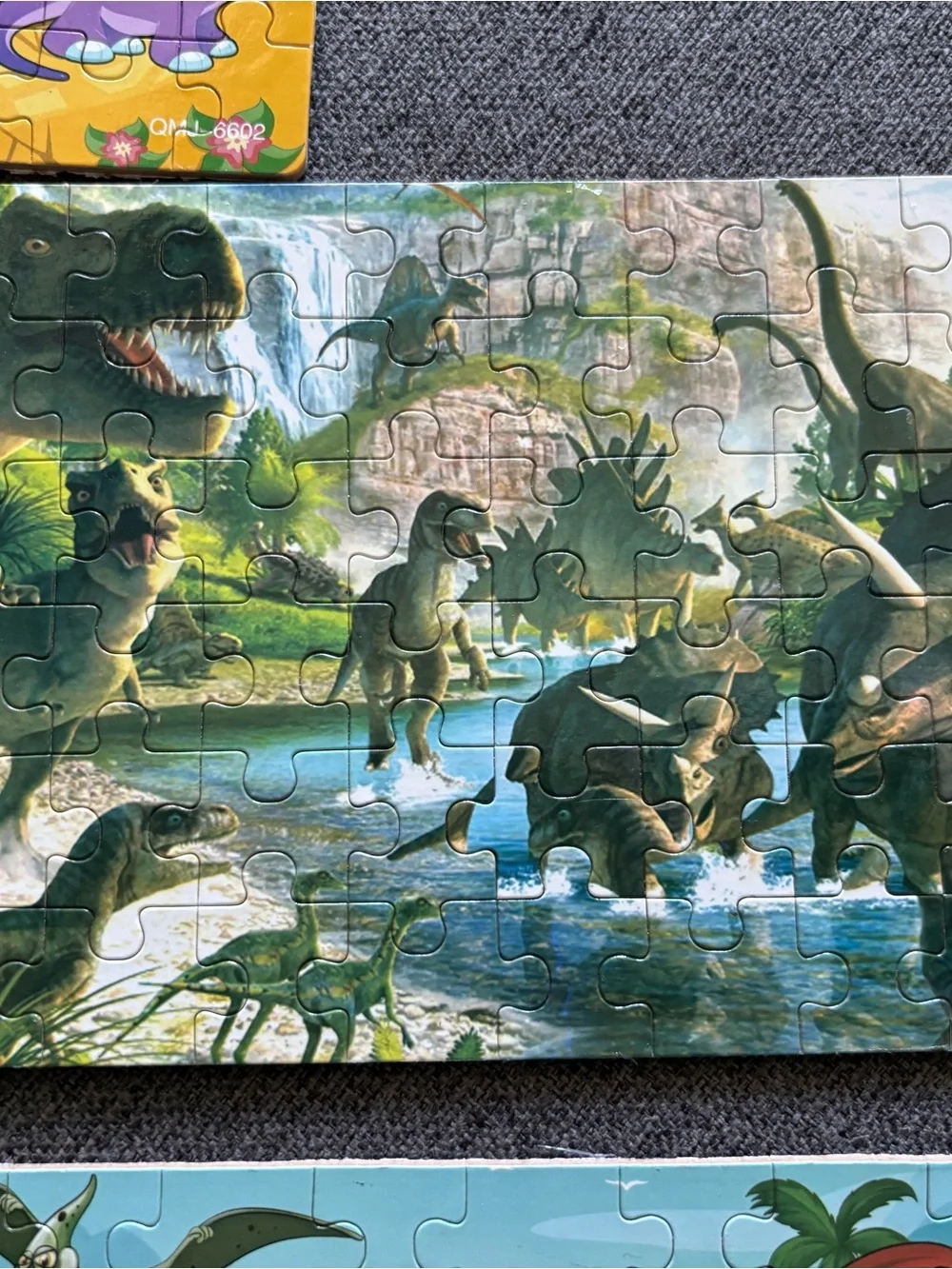Colorful Dinosaur Jigsaw Puzzle Set - Multi Color